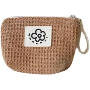 Summer Flower Coin Purse Women's Mini Key Coin Purse Change Purse Women's Waffle Coin Purse (white)