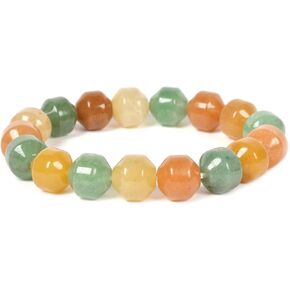 JUSTINSTONES Natural Multi-color Aventurine Beads Healing Crystal Stretch Bracelet 7 Inch Jewelry Gift
