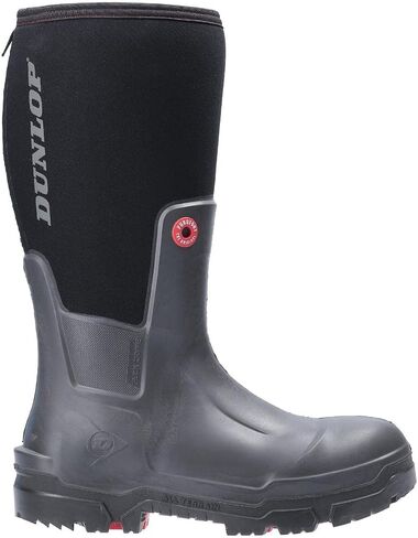 حذاء DUNLOP للجنسين خفيف الوزن وجيد التهوية، جزء علوي من Purofort، مقاوم للماء بنسبة 100%، أسود، 12 US Men in Kuwait
