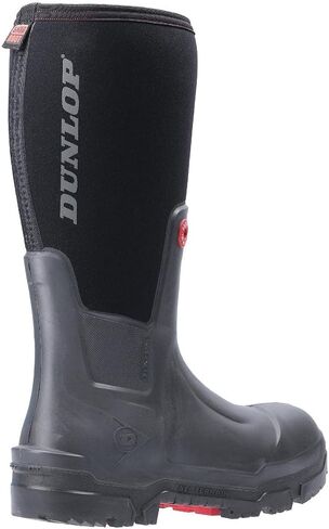 حذاء DUNLOP للجنسين خفيف الوزن وجيد التهوية، جزء علوي من Purofort، مقاوم للماء بنسبة 100%، أسود، 12 US Men in Kuwait