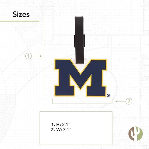 علامة الأمتعة جامعة ميشيغان Wolverines UM U of M العلامات حقيبة (علامة الأمتعة البلاستيكية - تصميم B) in Saudi Arabia