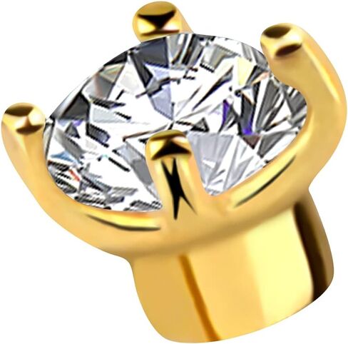 OUFER 14K Solid Gold Clea CZ Replacement Ball Externally Threaded for Belly Button Rings in Kuwait