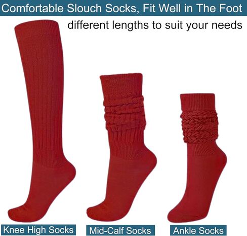 HIYLILUP 2 Pairs Slouch Socks for Women Knee High Flexible Soft Socks Fall Winter in Saudi Arabia