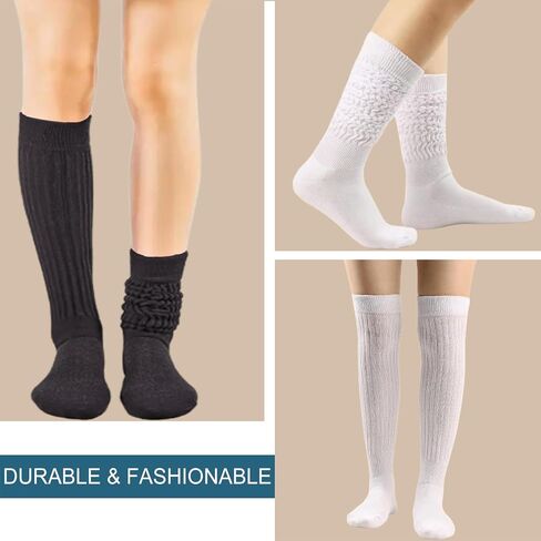 HIYLILUP 2 Pairs Slouch Socks for Women Knee High Flexible Soft Socks Fall Winter in Saudi Arabia