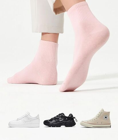 YYaaloa Women Above Ankle Crew Socks Soft Cotton Casual Calf Workout Socks in Saudi Arabia