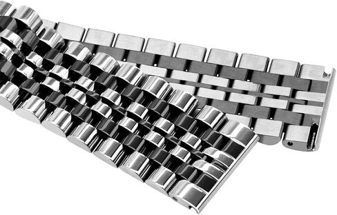 Kai Tian 6 Colors for Flexible Watch Strap Polished 7 Rows 20mm 22mm Stainless Steel Watch Band Quick Release Metal Watch Bracelet Deployment Clasp(Black,Silver,Blue,Gold,Rose Gold,Two Tone IP Black) in Saudi Arabia