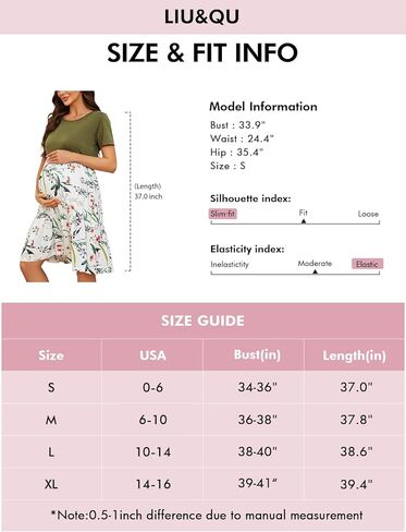 فستان الحمل الصيفي للسيدات من Liu & Qu بأكمام قصيرة مرقع مع جيب لحفلات استقبال المولود الجديد in Kuwait