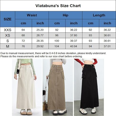 تنورة نسائية من الدنيم تنورة طويلة عالية الخصر بحاشية خام وجيوب واسعة وتنورة جينز طويلة مع فتحة في الخلف Y2k ملابس الشارع in Kuwait