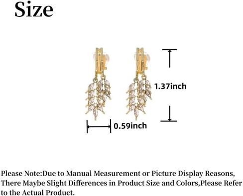 Women's Clip On Earrings Golden Wheat Shape Without Pierced Ears in Kuwait