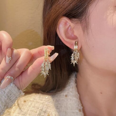 Women's Clip On Earrings Golden Wheat Shape Without Pierced Ears in Kuwait