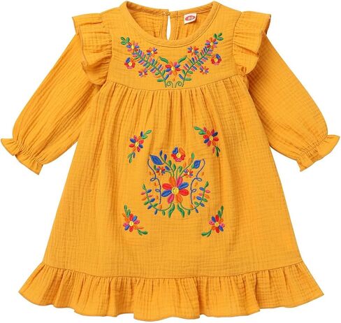 Mexican Dress for Girls 2024 Traditional Vestidos Mexicanos Cinco De Mayo Easter Embroidered Dresses Toddler Kids in Saudi Arabia