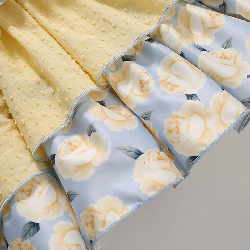 Pettigirl فتاة الصيف الأصفر خمر حفل الأزهار الملابس الزي طفل رضيع كشكش فساتين الحفلات لطيف in Kuwait