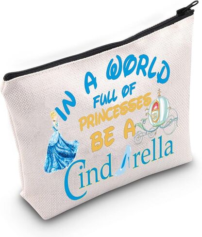 WZMPA Princess Cosmetic Makeup Bag Fairy Tale Fan Gift In A World Full Of Princesses Be Zipper Pouch Bag For Women Girls (Be Cinde) in Kuwait