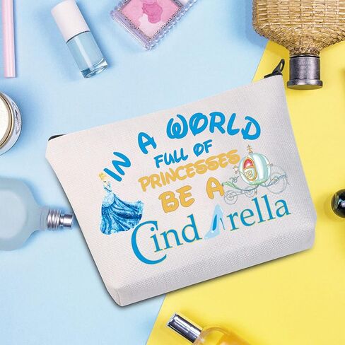 WZMPA Princess Cosmetic Makeup Bag Fairy Tale Fan Gift In A World Full Of Princesses Be Zipper Pouch Bag For Women Girls (Be Cinde) in Kuwait