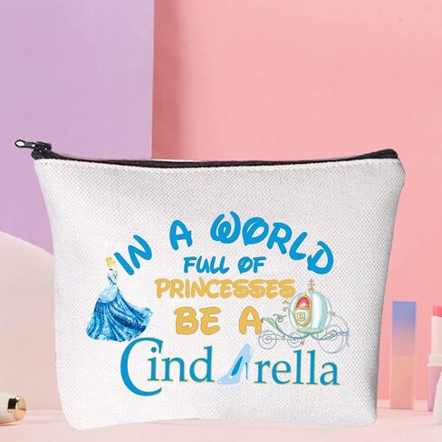 WZMPA Princess Cosmetic Makeup Bag Fairy Tale Fan Gift In A World Full Of Princesses Be Zipper Pouch Bag For Women Girls (Be Cinde) in Kuwait