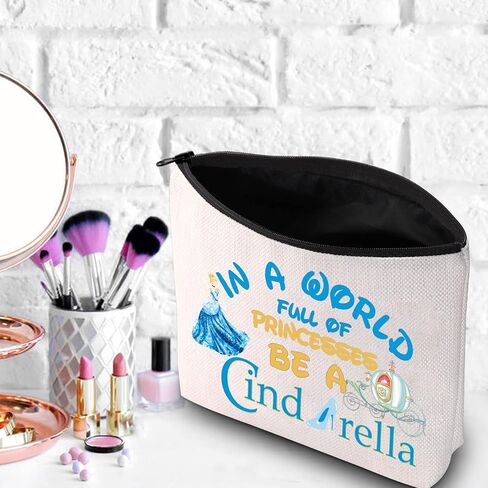 WZMPA Princess Cosmetic Makeup Bag Fairy Tale Fan Gift In A World Full Of Princesses Be Zipper Pouch Bag For Women Girls (Be Cinde) in Kuwait