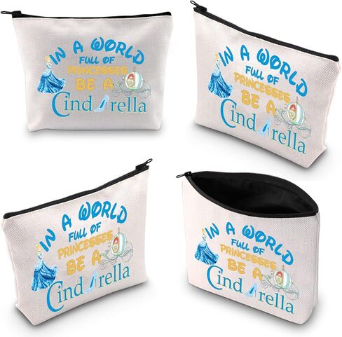 WZMPA Princess Cosmetic Makeup Bag Fairy Tale Fan Gift In A World Full Of Princesses Be Zipper Pouch Bag For Women Girls (Be Cinde) in Kuwait