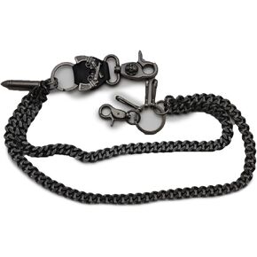 Men Wallet Chain Fashion Metal Bullet Charm Key Chains Rusty Silver Color 2 Strands