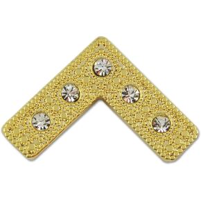Worshipful Master's Square with Rhinestones Masonic Lapel Pin - [Gold][1 1/4'' Wide]