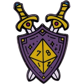 Dungeons and Dragons Dice Enamel Pin D20 DnD Game Brooches Alloy Brooch Lapel Pin RPG Gamer Lover Badge Pin Jewelry for Clothing Bags Jackets Decorative Gift, Metal, no gemstone, Metal, no gemstone in Kuwait