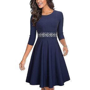 HOMEYEE Women's Cocktail A-Line Embroidery Casual Party Summer Wedding Guest Dress A079 in Kuwait