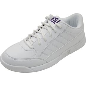 BSI Youth Girls 433 Sport Bowling Shoe - Lightweight Leather Shoes with Cushioned Support, White, Kids