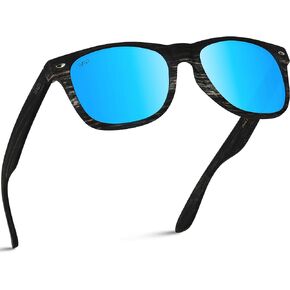 نظارة شمسية بإطار من الخشب الصناعي مع عدسات ريفو ملونة عاكسة للضوء in Kuwait