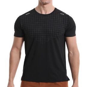 Men's Athletic Workout Gym Running T-Shirts Short Sleeve Moisture Wicking Quick Dry Performance Sport Tennis Tees Tops