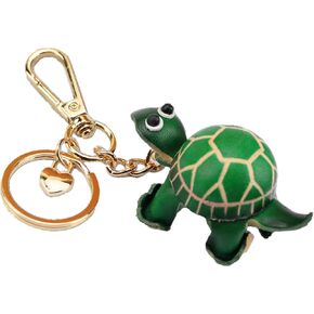 Cowhide Handmade Small Tortoise Keychain Male Cute Small Gift Girl Backpack Pendant