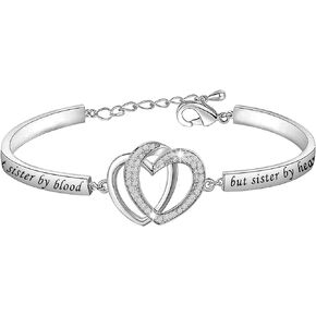 Gzrlyf Not Sister by Blood but Sister by Heart Bracelet Best Friends Gifts for Sister in Law Soul Sister Unbiological Sister Gifts
