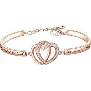 Gzrlyf Not Sister by Blood but Sister by Heart Bracelet Best Friends Gifts for Sister in Law Soul Sister Unbiological Sister Gifts