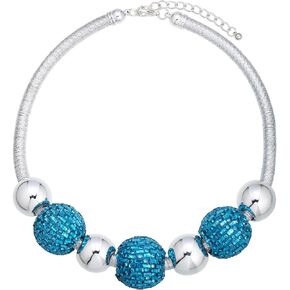 RUOFFETA Disco Ball Necklace, 1970s Disco Accessories for Dance Party