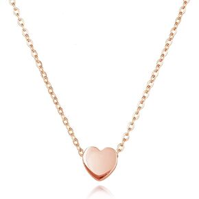 InMelodi Rose Gold Dainty Heart Choker Stainless Steel Pendant Necklace for Women