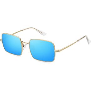 MEETSUN Rectangle Polarized Sunglasses for Women Men Retro Classic Square Sun Glasses UV400 Protection Vintage Metal Frame