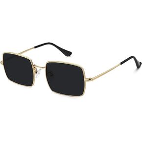MEETSUN Rectangle Polarized Sunglasses for Women Men Retro Classic Square Sun Glasses UV400 Protection Vintage Metal Frame