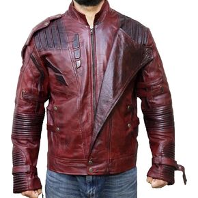 Guardians Star Lord Chris-Pratt Leather Jacket Costume, XXS-3XL