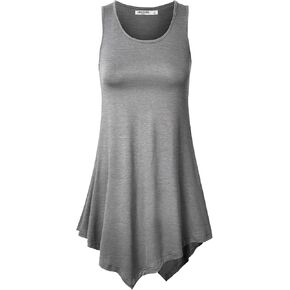 Lock and Love Women's Sleeveless Boho Tie-Dye Ombre Tunic Tank Top