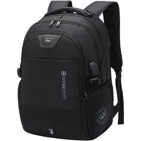 17-inch laptop bag Shoulders Bag backpacks travelling bag University School book bag Waterproof with USB charging port (19X12.6X7 inch)