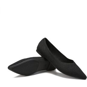 EnllerviiD Women's Flats Breathable Knit Pointed Flats Loafers Shoes,Work Flats Office Shoes Comfortable Flexible Mule Shoes Ballet Flats