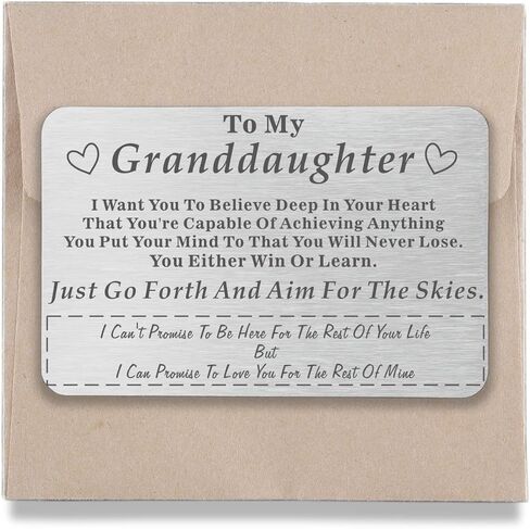 هدايا حفيدة Jamuruwt من الأجداد، الجد والجدة، محفظة معدنية، بطاقة إدخال، هدايا تخرج ملهمة لعيد الميلاد للحفيدة in Kuwait