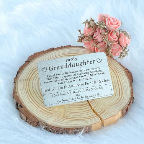 هدايا حفيدة Jamuruwt من الأجداد، الجد والجدة، محفظة معدنية، بطاقة إدخال، هدايا تخرج ملهمة لعيد الميلاد للحفيدة in Kuwait