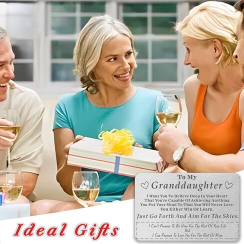 هدايا حفيدة Jamuruwt من الأجداد، الجد والجدة، محفظة معدنية، بطاقة إدخال، هدايا تخرج ملهمة لعيد الميلاد للحفيدة in Kuwait