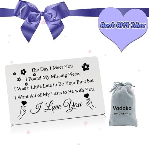 Valentine's Day Card Anniversary Card Gifts for Boyfriend Husband Gifts from Girlfriend Wife Metal Wallet Insert Card for Women Men to My Man Gift I Love You Gifts for Hubby Christmas Birthday Gift in Saudi Arabia