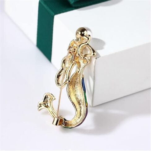Mermaid Brooch Beautiful Pearl Mermaid Lapel Pin Painting Enamel Brooch Badge Mermaid Brooches Pin Women Elegant Jewelry Pin Backpack Cloths Hats Accessories Gifts, Metal, no gemstone in Kuwait