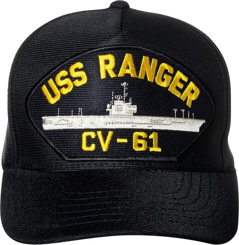 United States Navy USS Ranger CV-61 Supercarrier Ship Emblem Patch Hat Navy Blue Baseball Cap in Saudi Arabia
