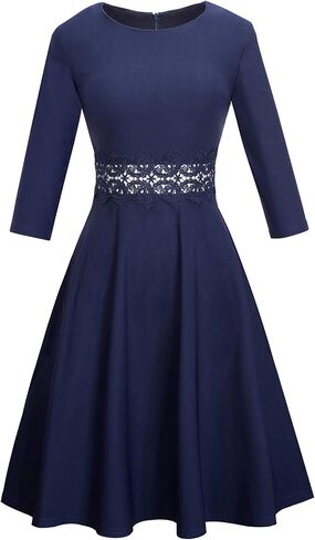 HOMEYEE Women's Cocktail A-Line Embroidery Casual Party Summer Wedding Guest Dress A079 in Kuwait