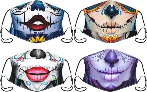 4pcs Face Mask with Filter Pocket Washable Balaclava Comfortable Reusable Adjustable Masks for Men Women in Saudi Arabia