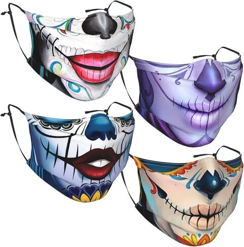 4pcs Face Mask with Filter Pocket Washable Balaclava Comfortable Reusable Adjustable Masks for Men Women in Saudi Arabia
