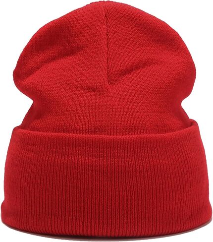 IHAUIUE Solid Color Beanie Hat Knitted Cuffed Skull Cap Double Layer Winter Watch Hats for Women, Men in Saudi Arabia