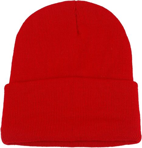 IHAUIUE Solid Color Beanie Hat Knitted Cuffed Skull Cap Double Layer Winter Watch Hats for Women, Men in Saudi Arabia